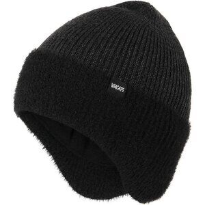 Unisex Slate Grey Fleece Thermal Lined Knit Warm Earflap Classic Stocking Cap